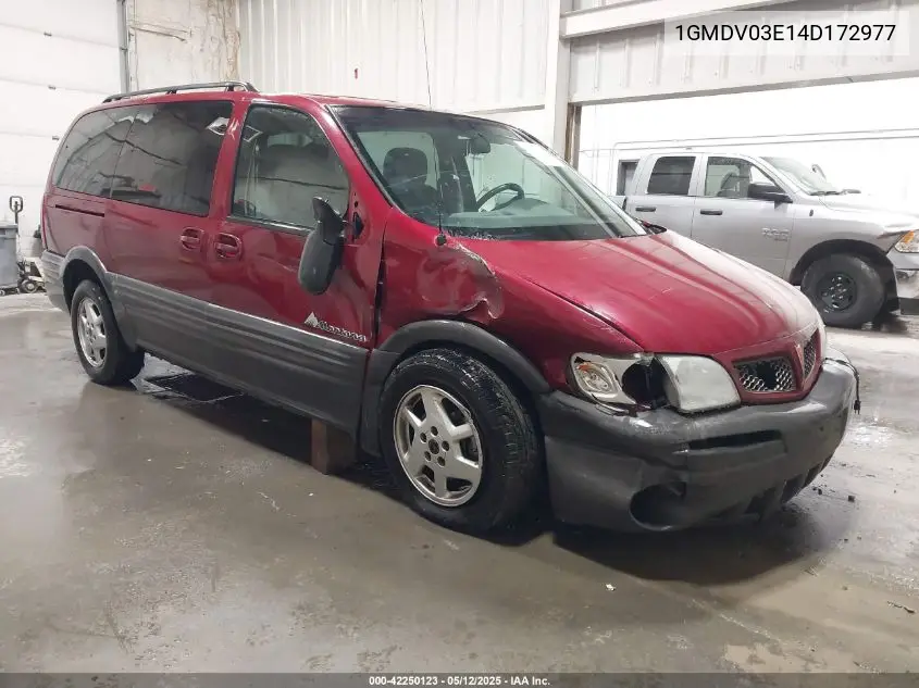2004 Pontiac Montana T16 W/1Sx Pkg. VIN: 1GMDV03E14D172977 Lot: 42250123