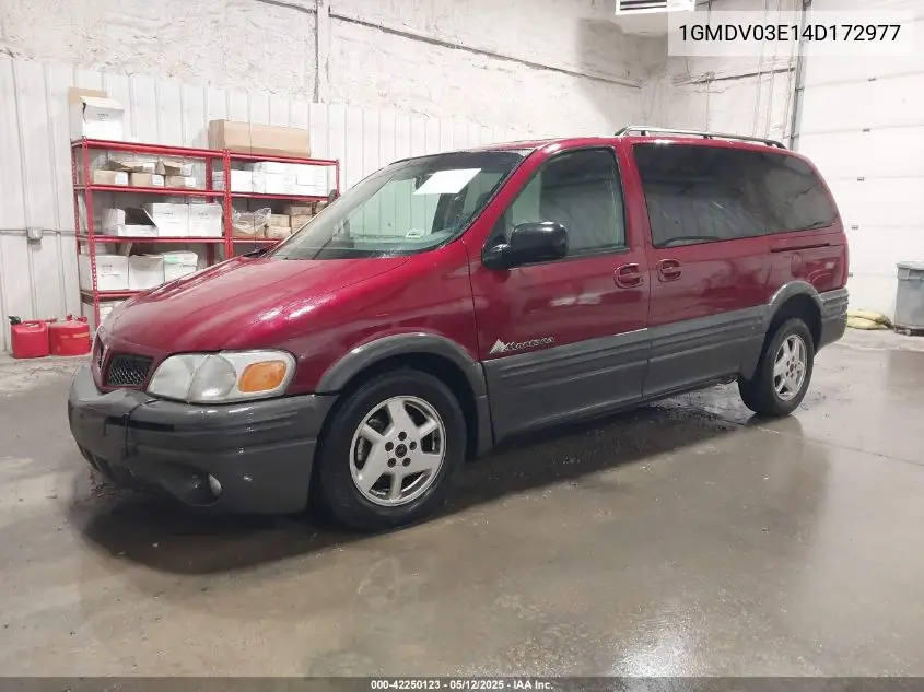 2004 Pontiac Montana T16 W/1Sx Pkg. VIN: 1GMDV03E14D172977 Lot: 42250123