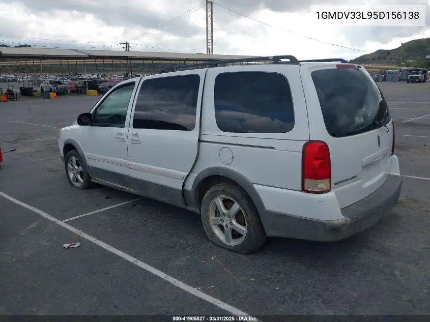 2005 Pontiac Montana Sv6 Fwd VIN: 1GMDV33L95D156138 Lot: 41905527