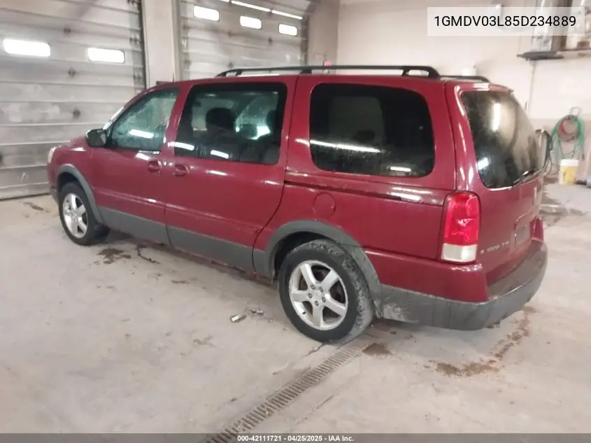 2005 Pontiac Montana Sv6 Fwd VIN: 1GMDV03L85D234889 Lot: 42111721