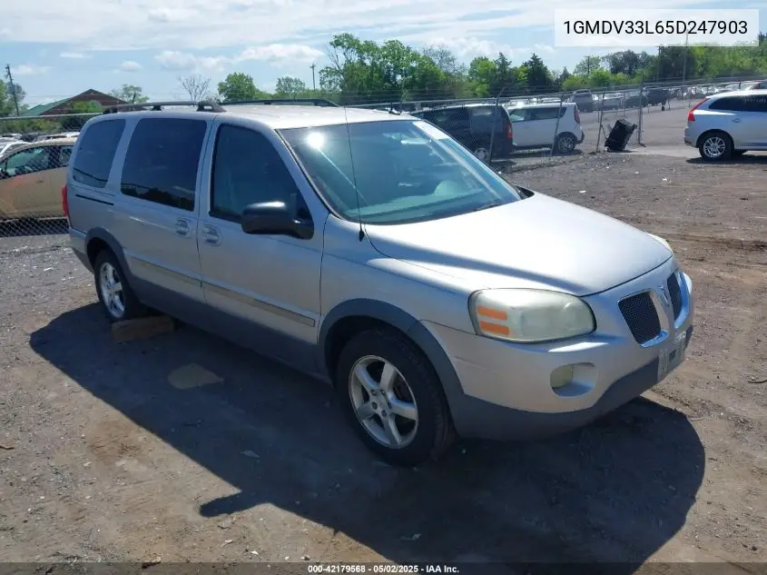 2005 Pontiac Montana Sv6 Fwd VIN: 1GMDV33L65D247903 Lot: 42179568