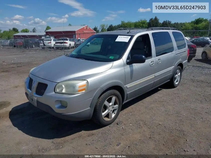 2005 Pontiac Montana Sv6 Fwd VIN: 1GMDV33L65D247903 Lot: 42179568