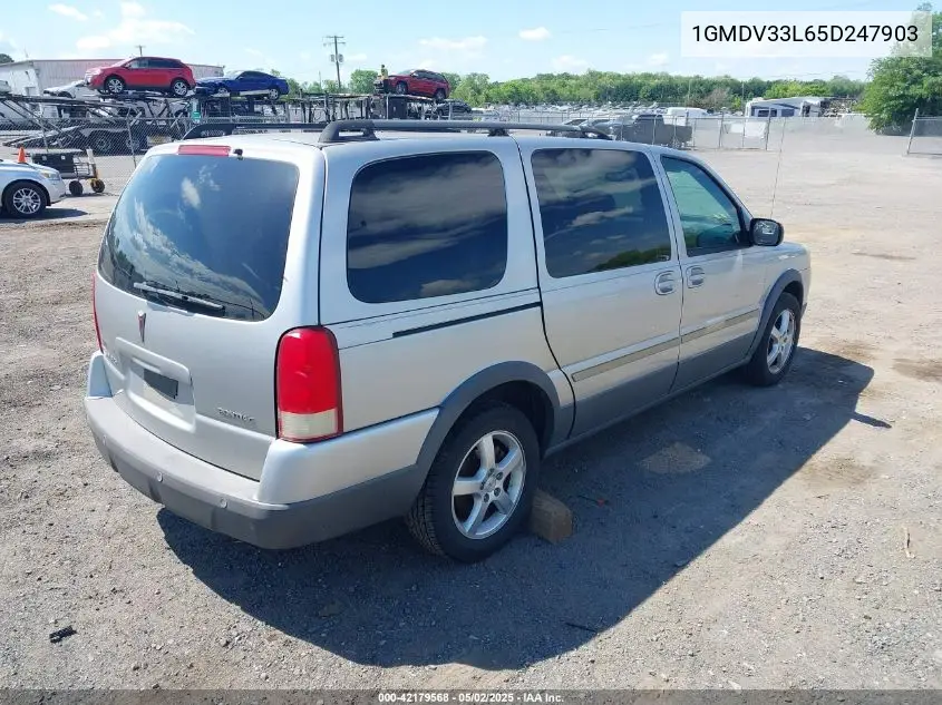 2005 Pontiac Montana Sv6 Fwd VIN: 1GMDV33L65D247903 Lot: 42179568