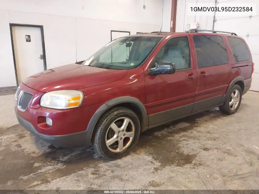 2005 Pontiac Montana Sv6 Fwd VIN: 1GMDV03L95D232584 Lot: 42198302