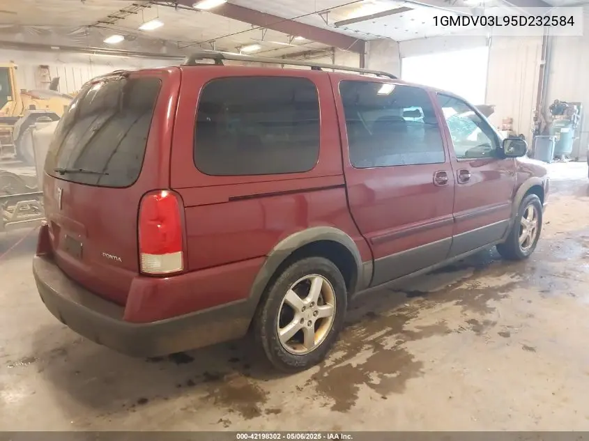 2005 Pontiac Montana Sv6 Fwd VIN: 1GMDV03L95D232584 Lot: 42198302
