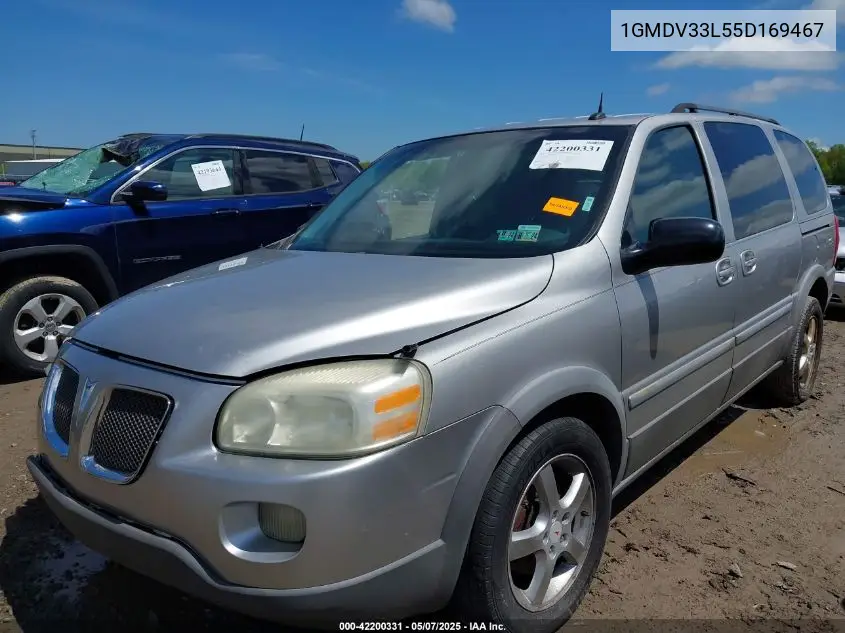 2005 Pontiac Montana Sv6 Fwd VIN: 1GMDV33L55D169467 Lot: 42200331