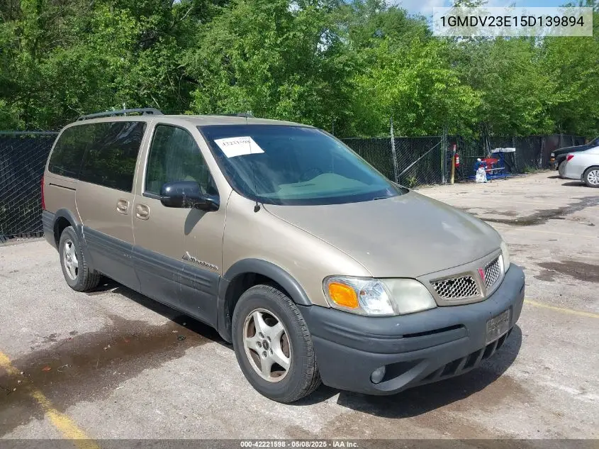 2005 Pontiac Montana M16 W/1Sa Pkg. VIN: 1GMDV23E15D139894 Lot: 42221598