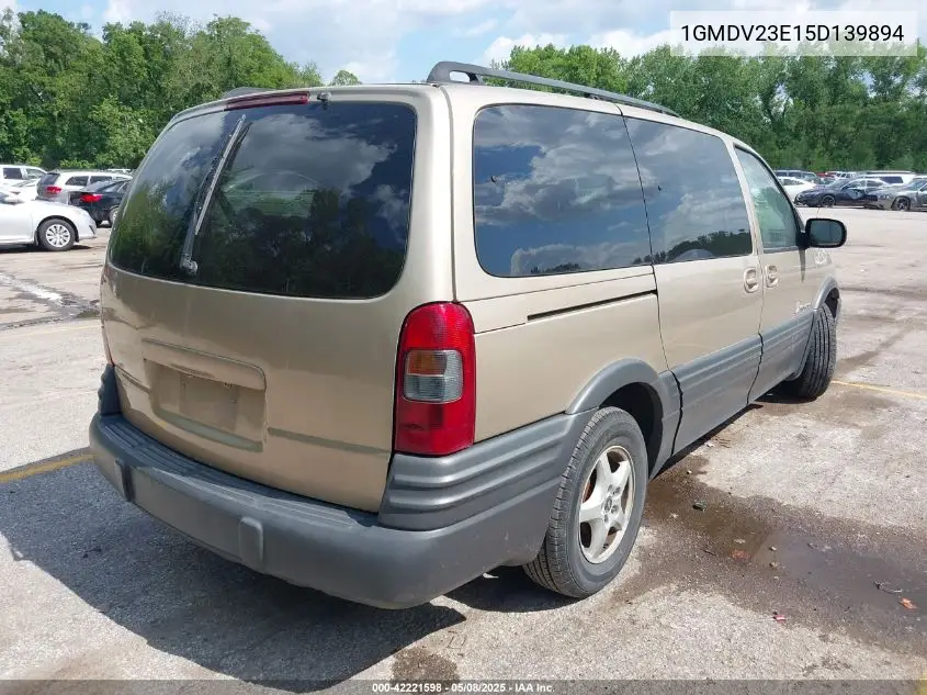 2005 Pontiac Montana M16 W/1Sa Pkg. VIN: 1GMDV23E15D139894 Lot: 42221598