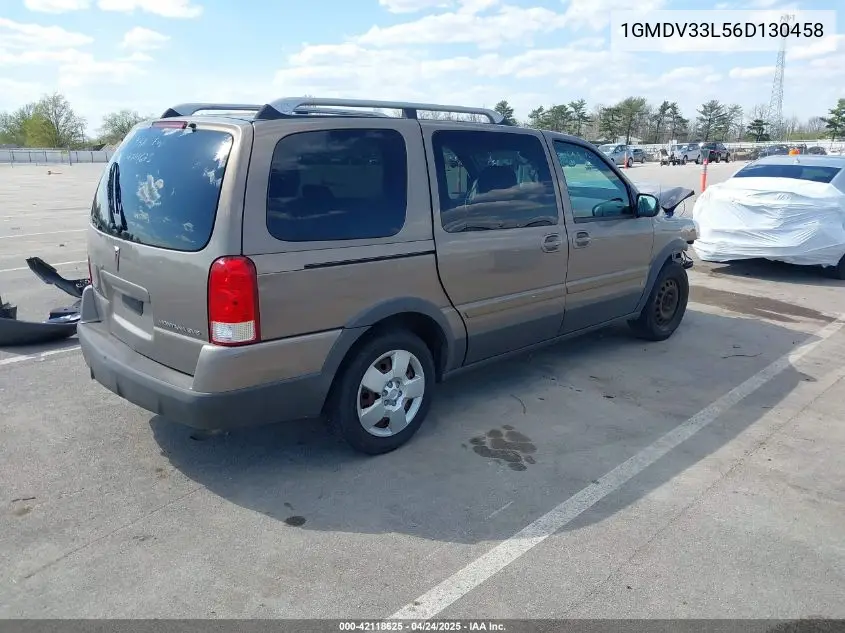 2006 Pontiac Montana Sv6 VIN: 1GMDV33L56D130458 Lot: 42118625