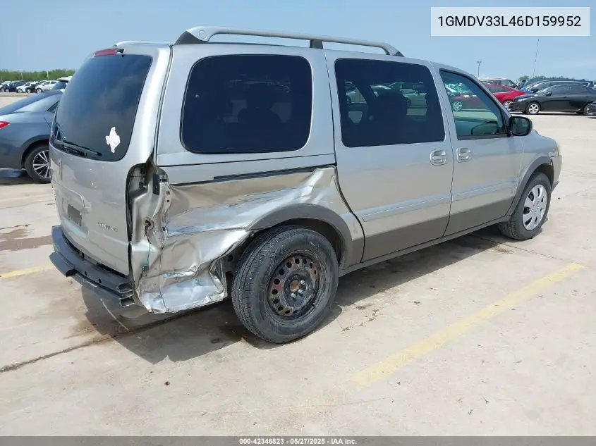 2006 Pontiac Montana Sv6 VIN: 1GMDV33L46D159952 Lot: 42346823