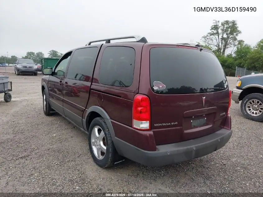 2006 Pontiac Montana Sv6 VIN: 1GMDV33L36D159490 Lot: 42761626
