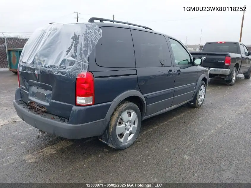 2008 Pontiac Montana Sv6 Sv6 VIN: 1GMDU23WX8D118252 Lot: 12308971X