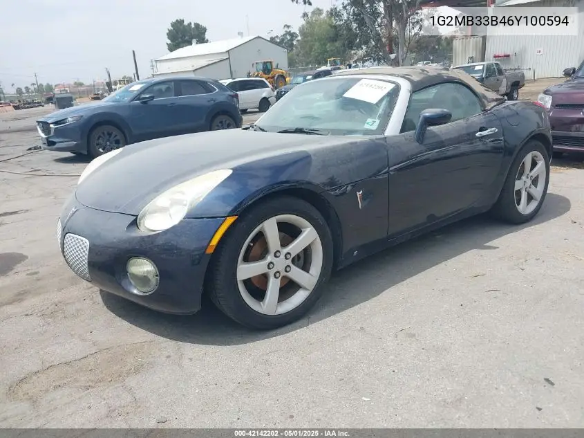 2006 Pontiac Solstice VIN: 1G2MB33B46Y100594 Lot: 42142202