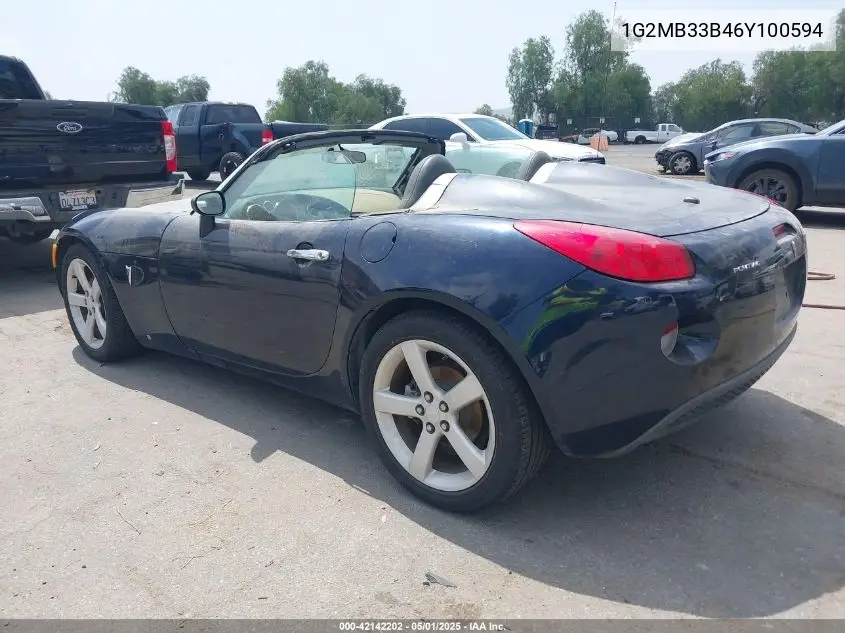 2006 Pontiac Solstice VIN: 1G2MB33B46Y100594 Lot: 42142202