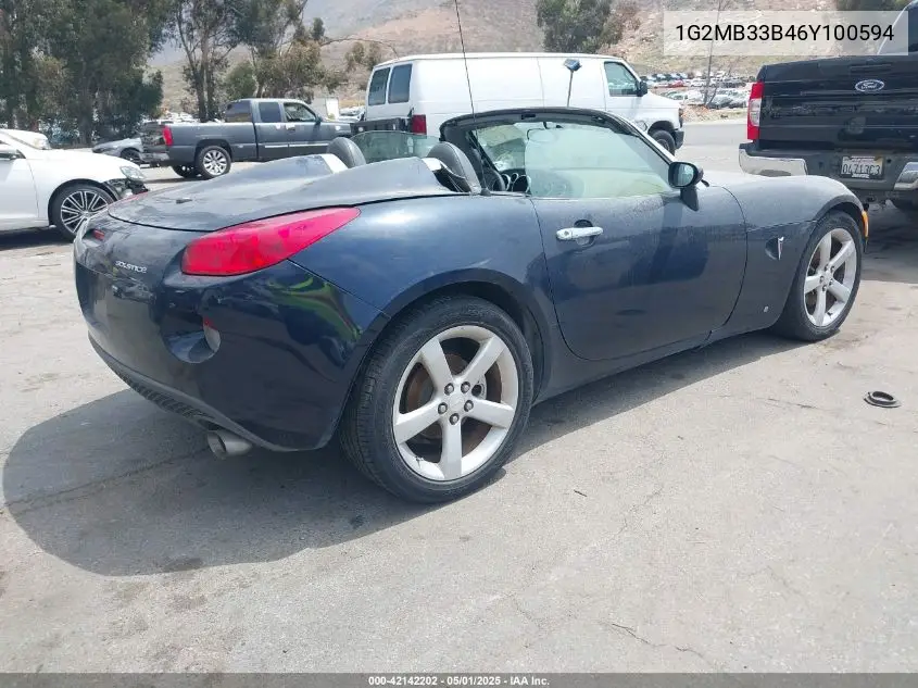 2006 Pontiac Solstice VIN: 1G2MB33B46Y100594 Lot: 42142202