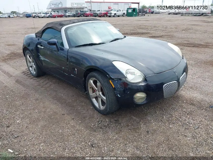 2006 Pontiac Solstice VIN: 1G2MB35B66Y112730 Lot: 42333053