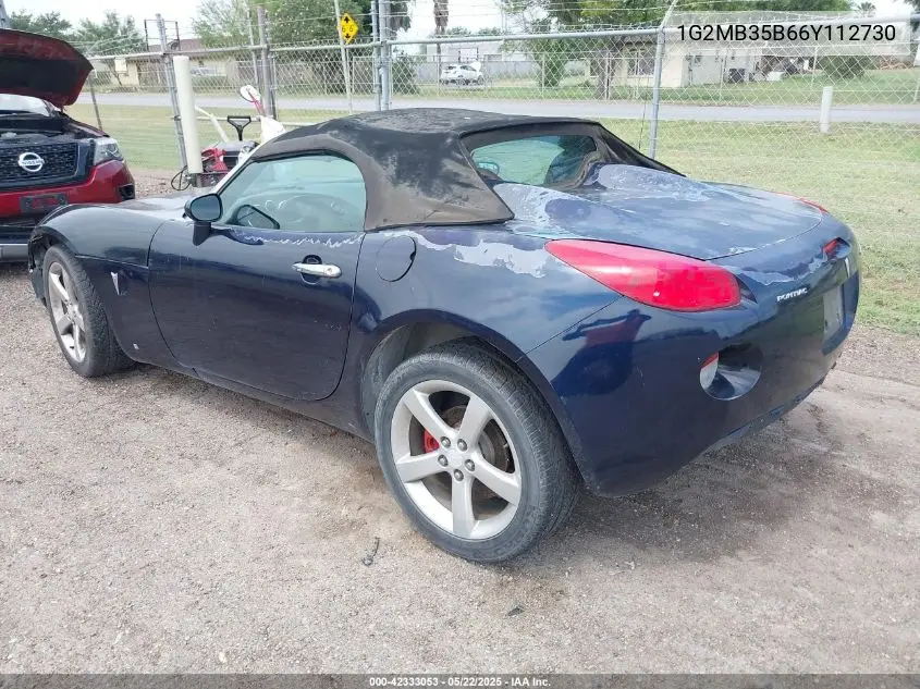 2006 Pontiac Solstice VIN: 1G2MB35B66Y112730 Lot: 42333053