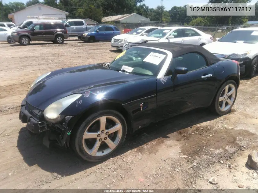 2006 Pontiac Solstice VIN: 1G2MB35BX6Y117817 Lot: 42404645