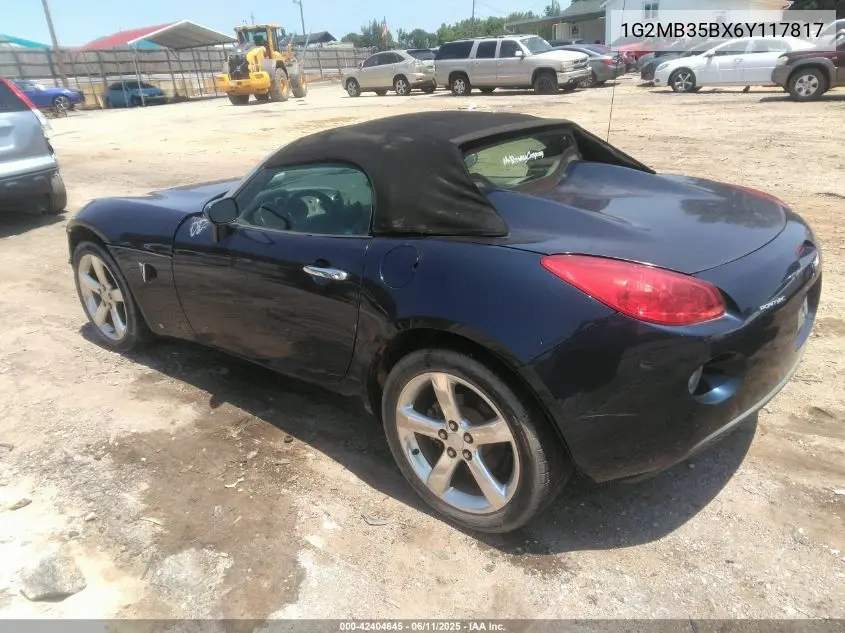 2006 Pontiac Solstice VIN: 1G2MB35BX6Y117817 Lot: 42404645