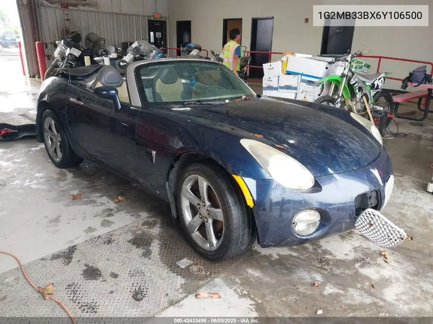 2006 Pontiac Solstice VIN: 1G2MB33BX6Y106500 Lot: 42433498