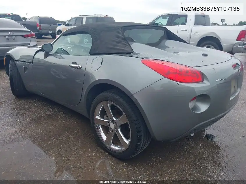 2006 Pontiac Solstice VIN: 1G2MB33B76Y107135 Lot: 42479608