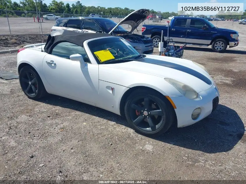 2006 Pontiac Solstice VIN: 1G2MB35B66Y112727 Lot: 42515043