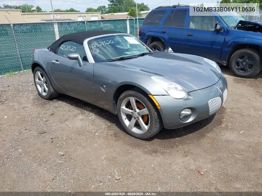 2006 Pontiac Solstice VIN: 1G2MB33B06Y110636 Lot: 42521520