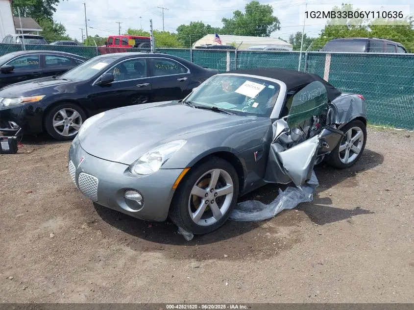 2006 Pontiac Solstice VIN: 1G2MB33B06Y110636 Lot: 42521520