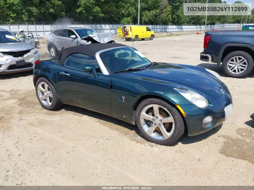 2006 Pontiac Solstice VIN: 1G2MB35B26Y112899 Lot: 42640134