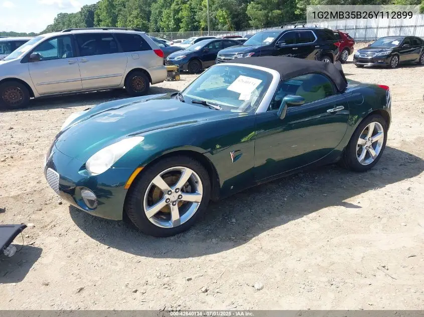 2006 Pontiac Solstice VIN: 1G2MB35B26Y112899 Lot: 42640134