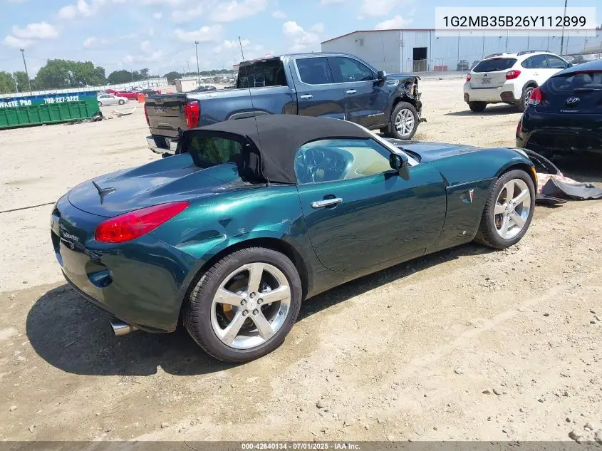 2006 Pontiac Solstice VIN: 1G2MB35B26Y112899 Lot: 42640134