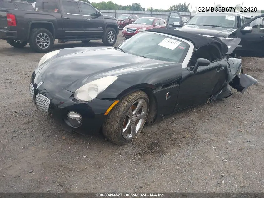 2007 Pontiac Solstice VIN: 1G2MB35B67Y122420 Lot: 39494527