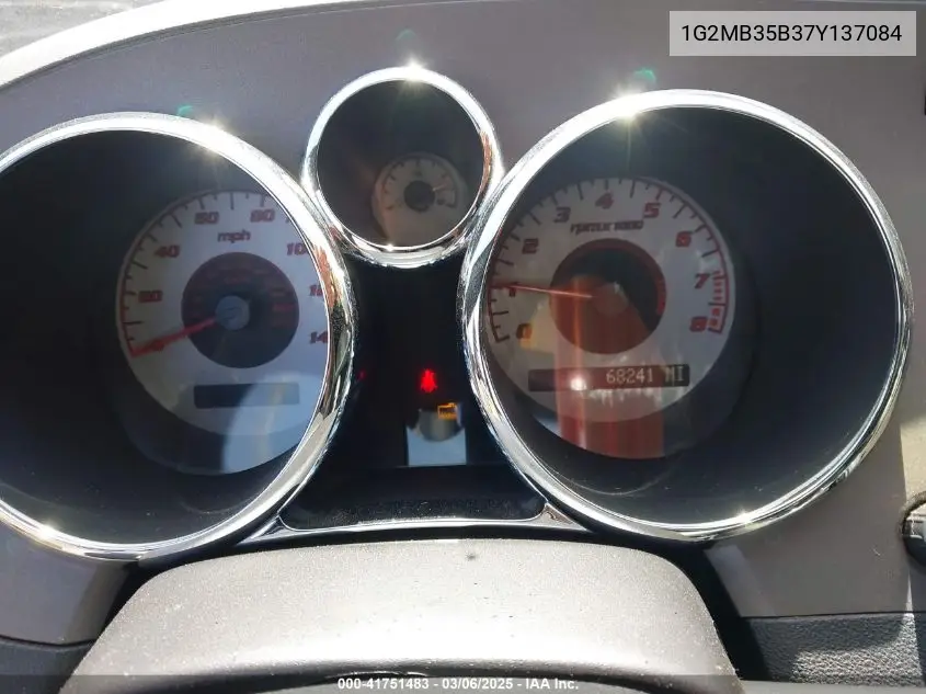 2007 Pontiac Solstice VIN: 1G2MB35B37Y137084 Lot: 41751483