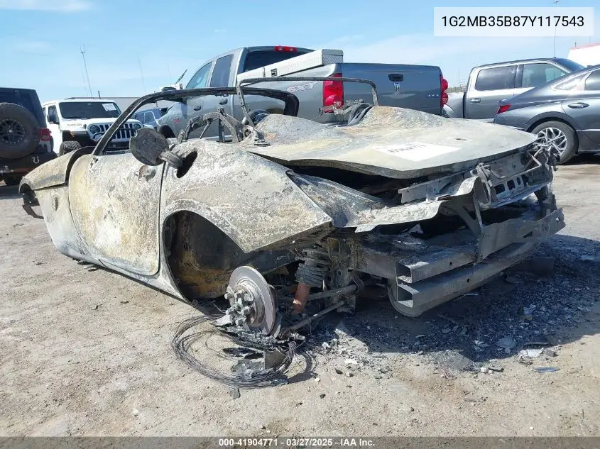 2007 Pontiac Solstice VIN: 1G2MB35B87Y117543 Lot: 41904771