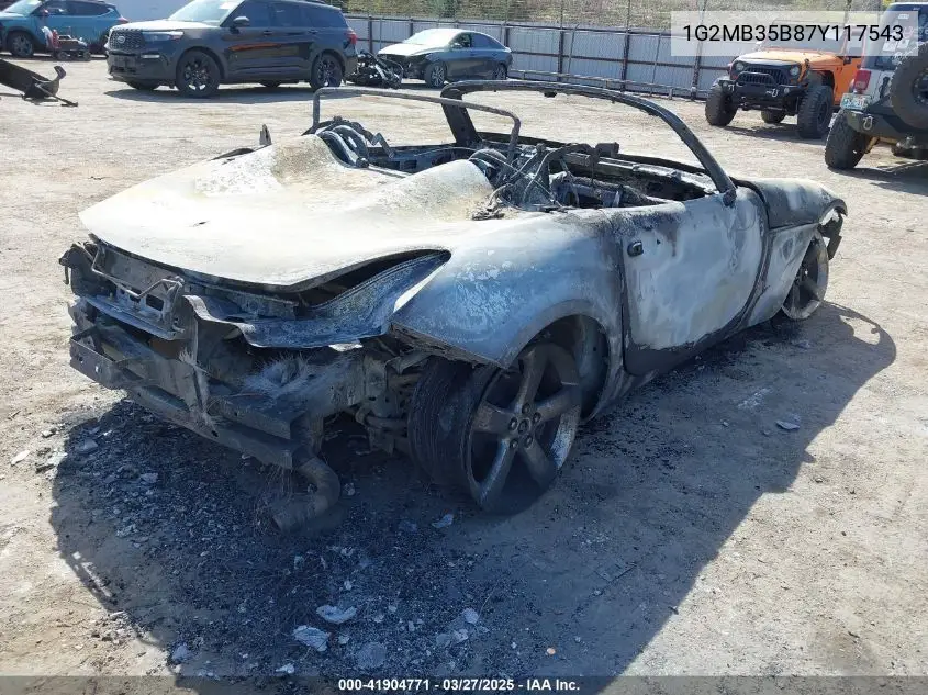 2007 Pontiac Solstice VIN: 1G2MB35B87Y117543 Lot: 41904771