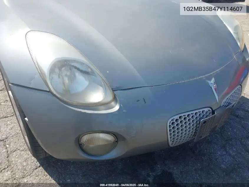2007 Pontiac Solstice VIN: 1G2MB35B47Y114607 Lot: 41992049