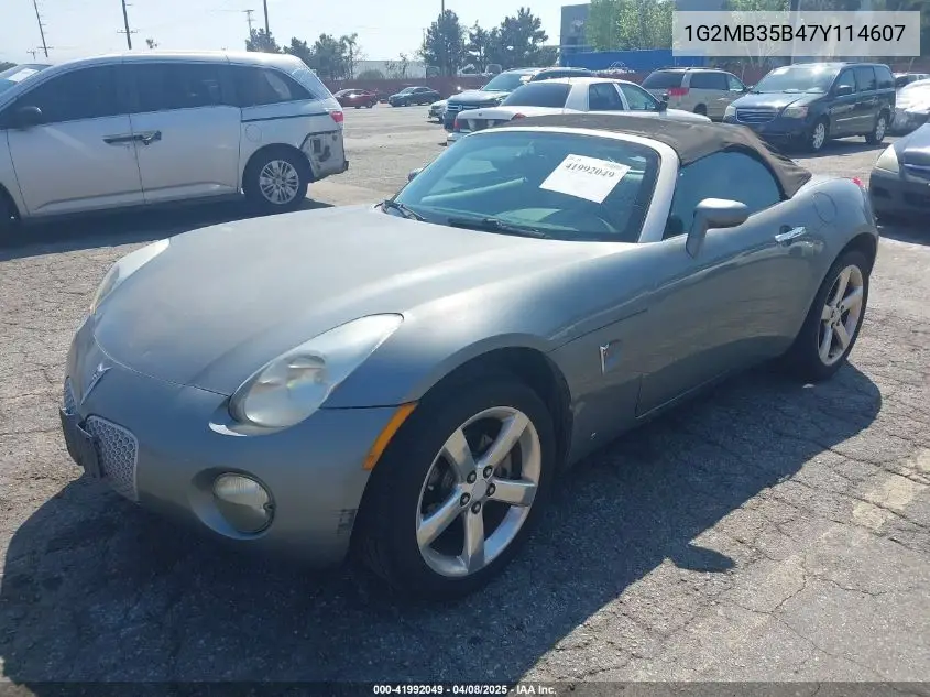 2007 Pontiac Solstice VIN: 1G2MB35B47Y114607 Lot: 41992049