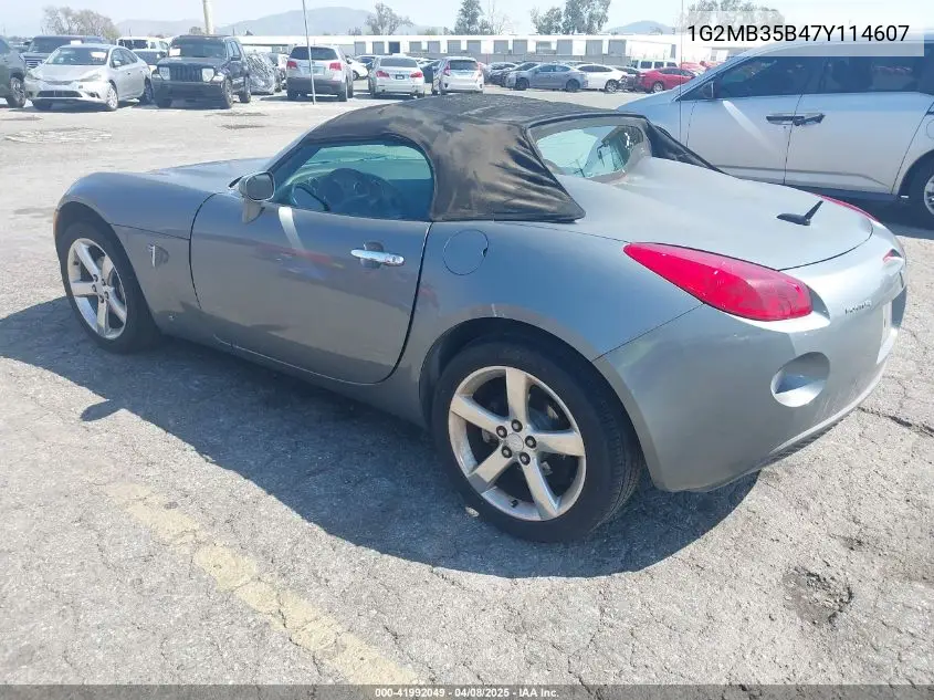 2007 Pontiac Solstice VIN: 1G2MB35B47Y114607 Lot: 41992049