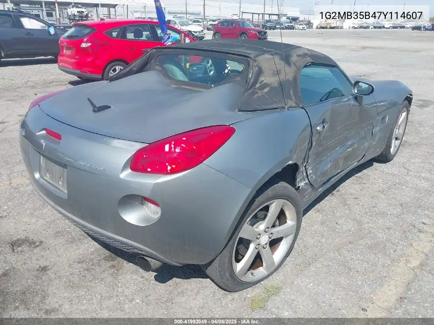2007 Pontiac Solstice VIN: 1G2MB35B47Y114607 Lot: 41992049