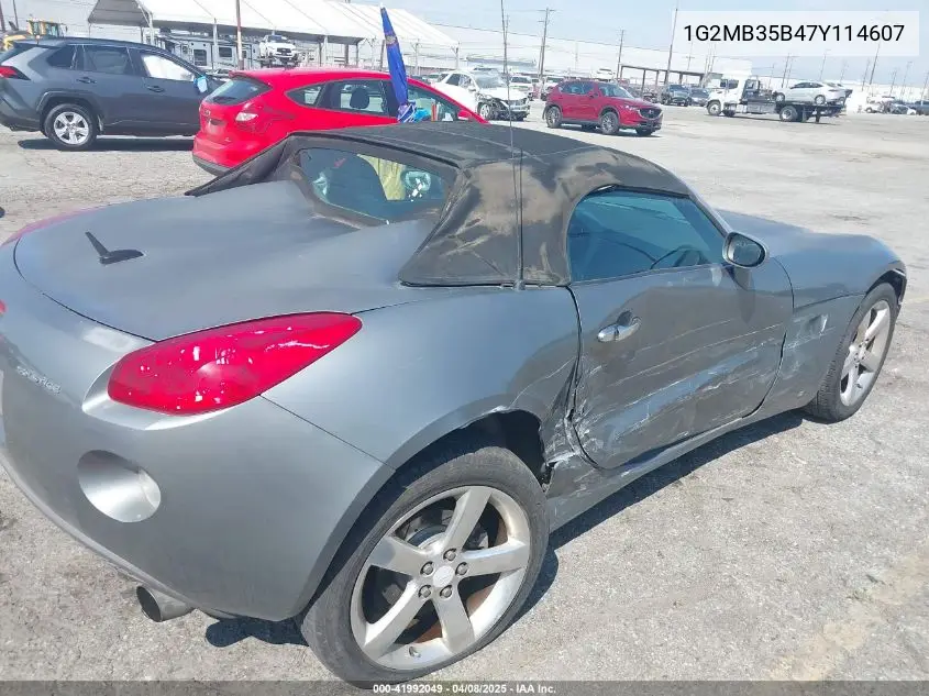 2007 Pontiac Solstice VIN: 1G2MB35B47Y114607 Lot: 41992049
