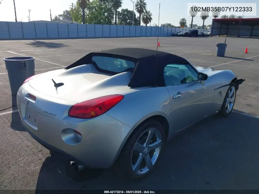 2007 Pontiac Solstice VIN: 1G2MB35B07Y122333 Lot: 42173214
