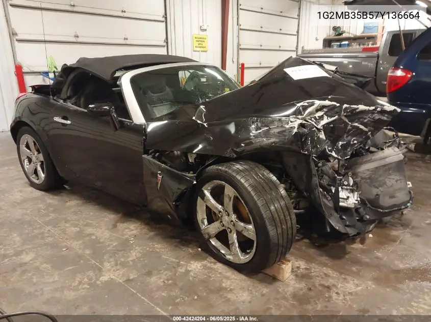 2007 Pontiac Solstice VIN: 1G2MB35B57Y136664 Lot: 42424204