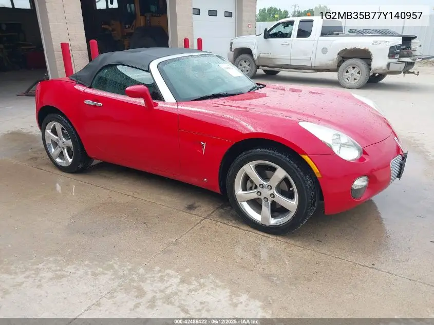 2007 Pontiac Solstice VIN: 1G2MB35B77Y140957 Lot: 42486422