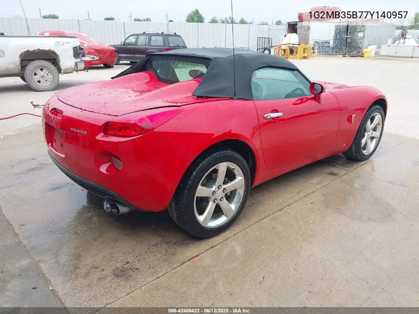 2007 Pontiac Solstice VIN: 1G2MB35B77Y140957 Lot: 42486422