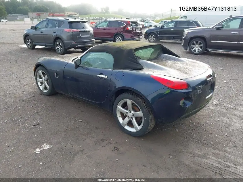 2007 Pontiac Solstice VIN: 1G2MB35B47Y131813 Lot: 42630917