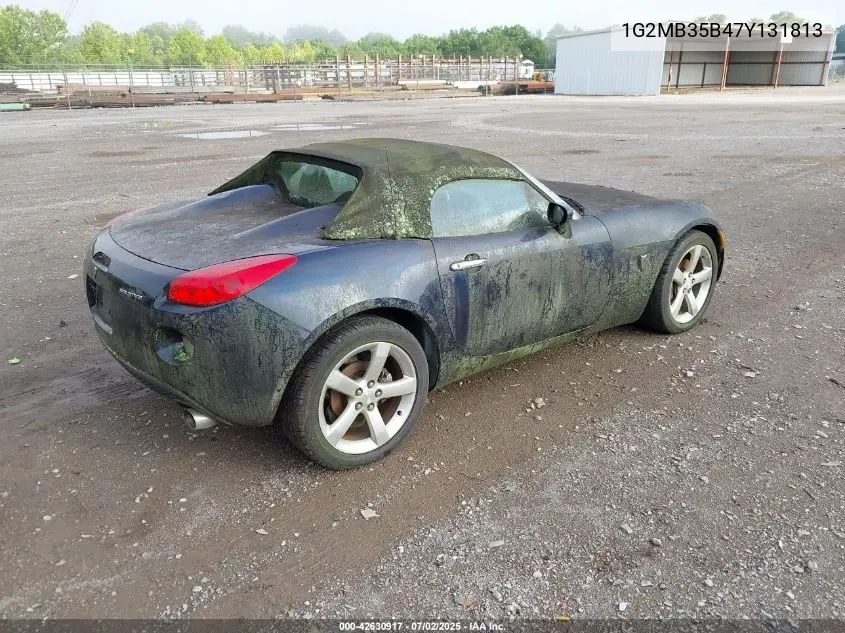 2007 Pontiac Solstice VIN: 1G2MB35B47Y131813 Lot: 42630917