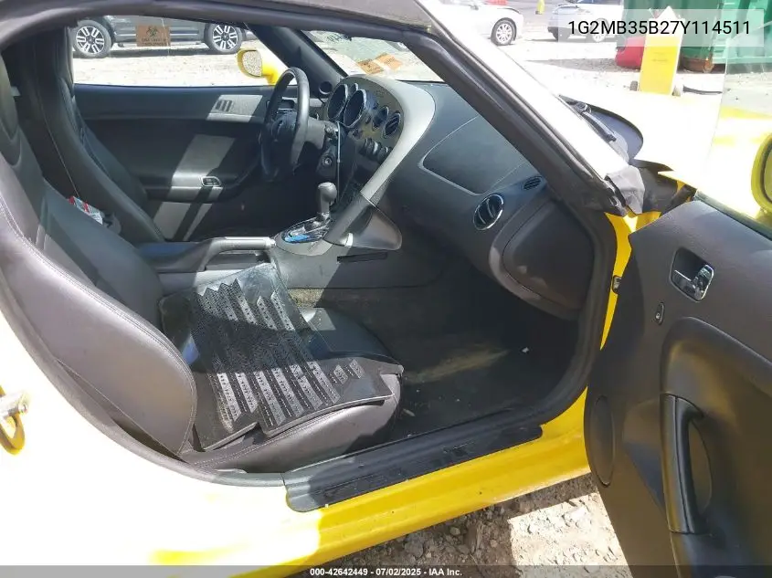2007 Pontiac Solstice VIN: 1G2MB35B27Y114511 Lot: 42642449
