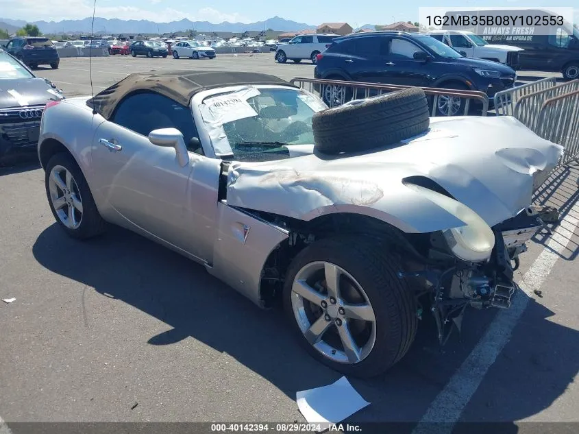 2008 Pontiac Solstice VIN: 1G2MB35B08Y102553 Lot: 40142394