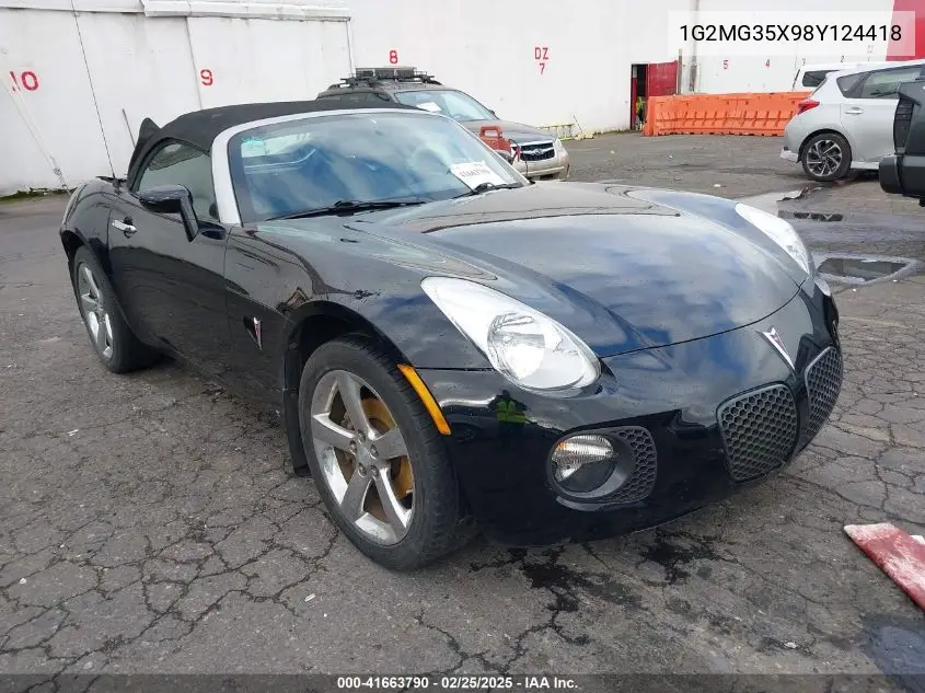 2008 Pontiac Solstice Gxp VIN: 1G2MG35X98Y124418 Lot: 41663790