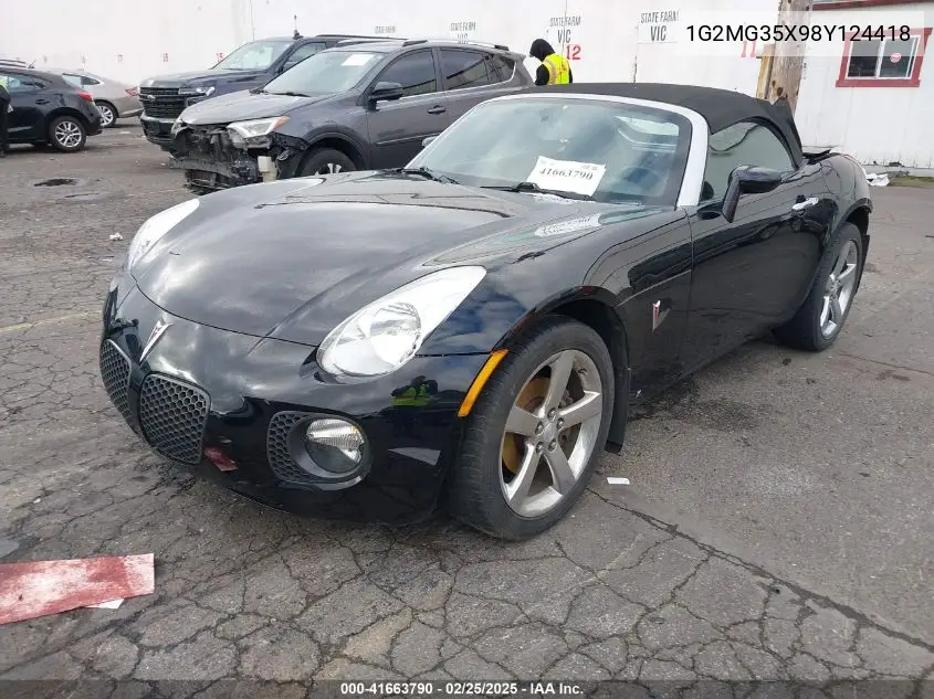 2008 Pontiac Solstice Gxp VIN: 1G2MG35X98Y124418 Lot: 41663790